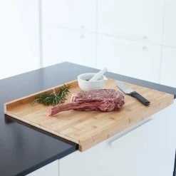 Planche à découper en bambou réversible avec rainure et ajustable au plan de travail 60 × 40 cm Point Virgule