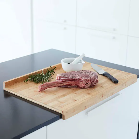 Planche à découper en bambou réversible avec rainure et ajustable au plan de travail 60 × 40 cm Point Virgule