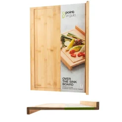 Planche à découper en bambou réversible avec rainure et ajustable au plan de travail 60 × 40 cm Point Virgule
