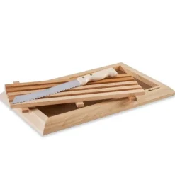 Planche à pain en hêtre avec grille amovible et couteau 38,5 cm Mathon