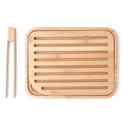 Planche à pain et pince à toast bambou 26 cm Pebbly