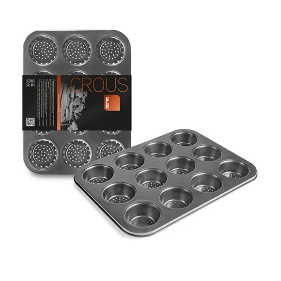Plaque 12 biscuits perforée en acier 6 cm Ibili