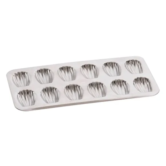Plaque de 12 madeleines en fer blanc Gobel