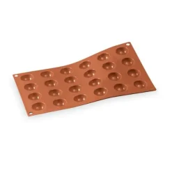Plaque de 24 mini demi-sphères en silicone Silikomart