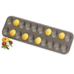 Plaque 20 mini-madeleines acier revêtu antiadhérent Mathon
