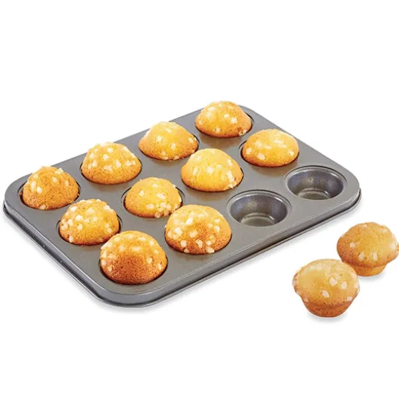 Plaque 12 mini-muffins acier revêtement antiadhérent 26 cm Mathon