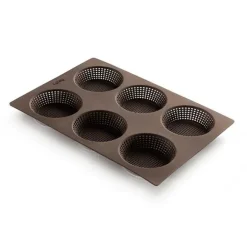 Plaque perforée 6 petits pains ronds en silicone Lékué