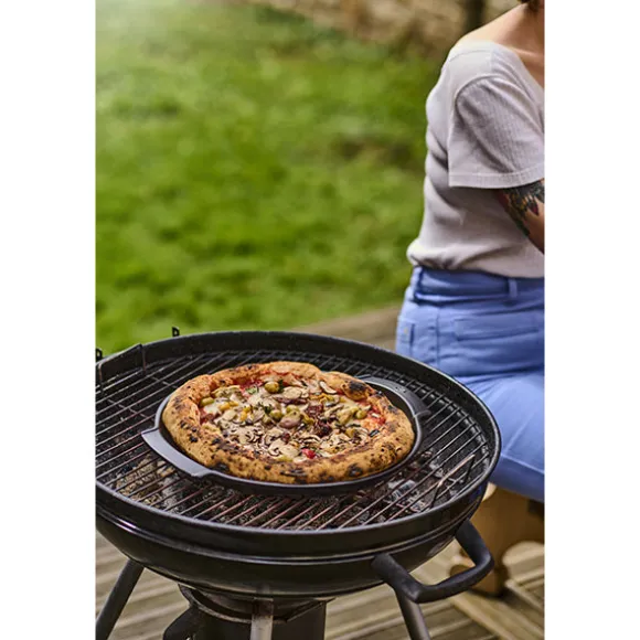 Plaque à pizza Grill To Table noir satin 34 cm Peugeot
