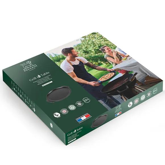 Plaque à pizza Grill To Table noir satin 34 cm Peugeot