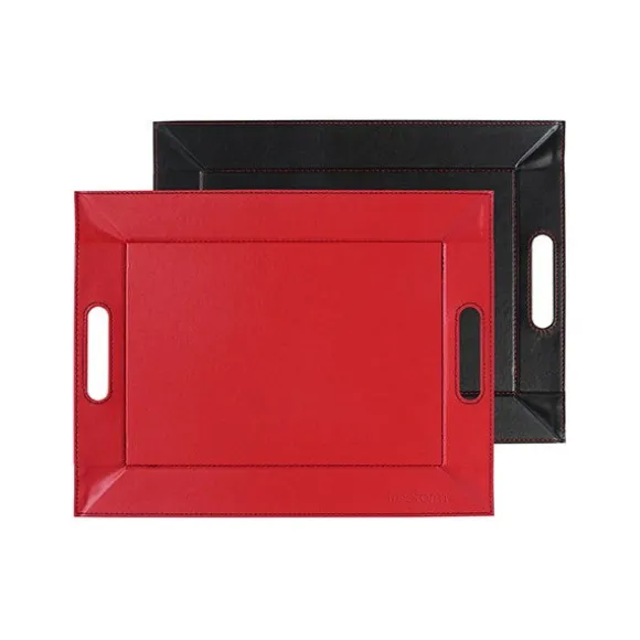 Plateau bicolore réversible noir et rouge 45 cm FreeForm