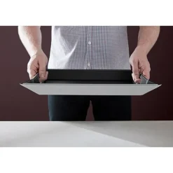 Plateau bicolore réversible noir et gris 45 cm FreeForm