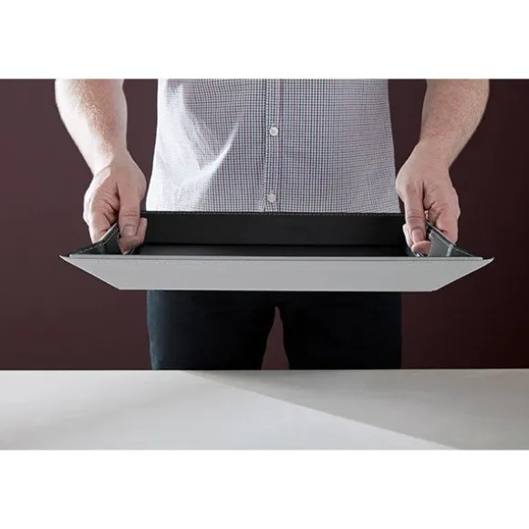 Plateau bicolore réversible noir et gris 45 cm FreeForm