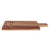Plateau à fromage en bois d'acacia et couteaux inox or brossé Livoo