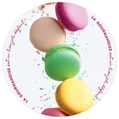 Plateau rond en verre trempé macaron 32 cm Pradel Excellence