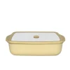 Plat à four carré en verre borosilicate avec couvercle Crème 1,6 L Pebbly