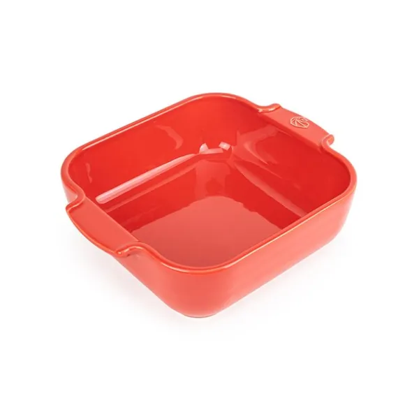 Plat à four céramique Appolia carré rouge 21 cm Peugeot