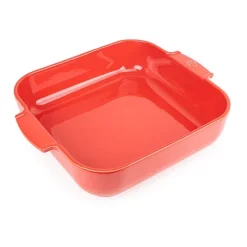Plat à four céramique Appolia carré rouge 36 cm Peugeot