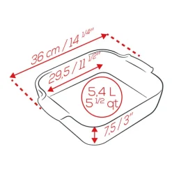Plat à four céramique Appolia carré rouge 36 cm Peugeot