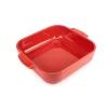 Plat à four céramique Appolia carré rouge 28 cm Peugeot