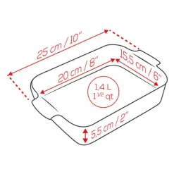 Plat à four céramique Appolia rectangulaire écru 25 cm Peugeot
