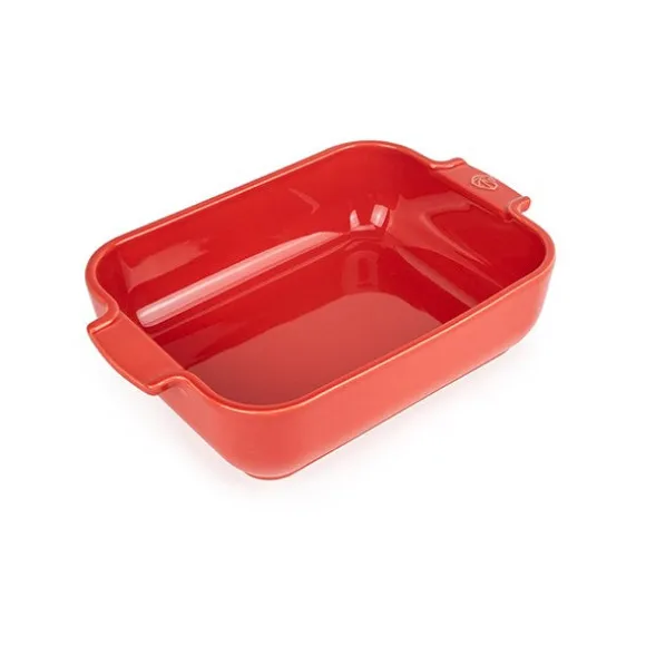 Plat à four céramique Appolia rectangulaire rouge 25 cm Peugeot