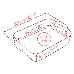 Plat à four céramique Appolia rectangulaire ardoise 32 cm Peugeot