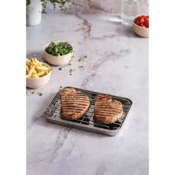 Plat à four en inox avec grille 26,5 cm Lacor