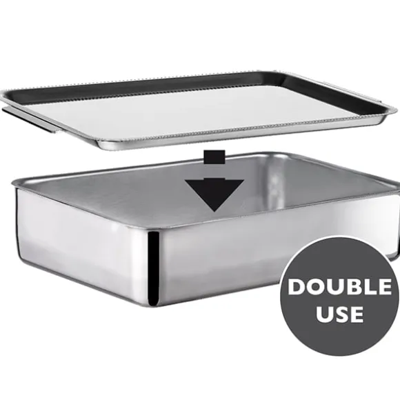 Plat à four Inox extra profond avec couvercle Duplex Inoxriv