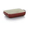 Plat à four rectangulaire en céramique 32 cm rouge Kela
