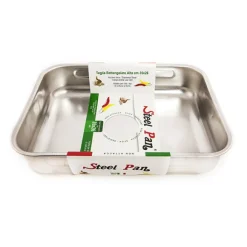 Plat à four rectangulaire en inox 35 x 26 cm Steel Pan