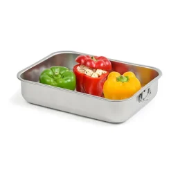 Plat à four rectangulaire en inox 30 x 22 cm Steel Pan