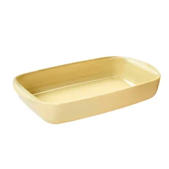 Plat à four rectangulaire en verre borosilicate avec couvercle Crème 3,6 L Pebbly
