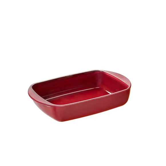 Plat à four rectangulaire en verre borosilicate avec couvercle Grenat 0,8 L Pebbly