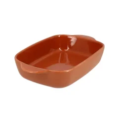 Plat à four rectangulaire Octave en grès terracotta 21,8 x 13,5 cm Menastyl
