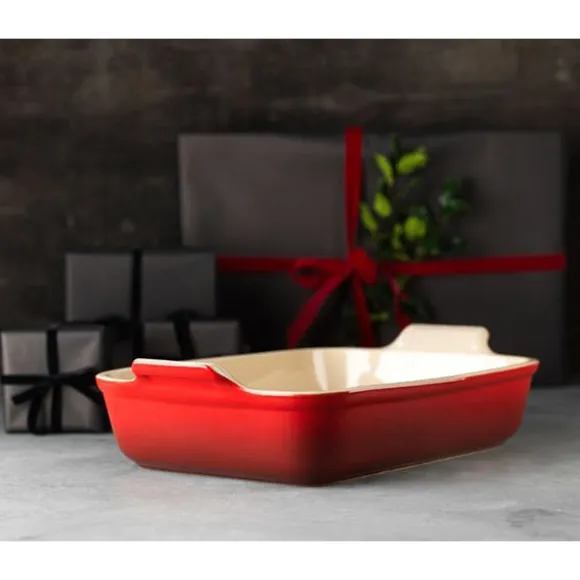 Plat rectangulaire en céramique émaillée 32 cm Cerise Le Creuset