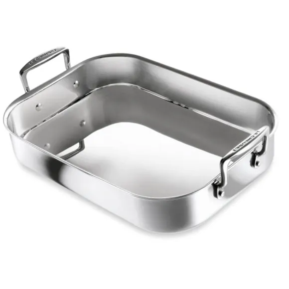 Plat à rôtir rectangulaire inox 35 cm Le Creuset