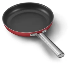 Poêle aluminium antiadhésive 28 cm rouge mat Smeg