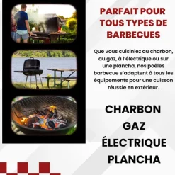 Poêle à barbecue en inox Kitchenpro