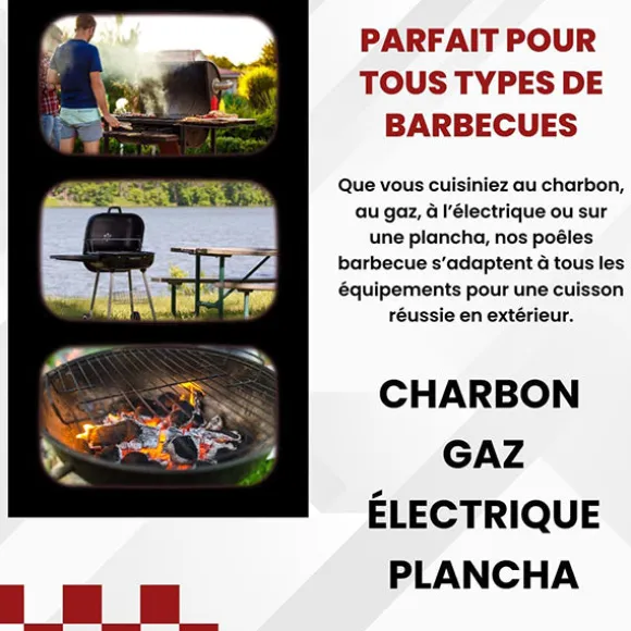 Poêle à barbecue en inox Kitchenpro