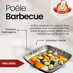 Poêle à barbecue en inox Kitchenpro