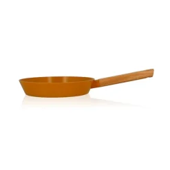 Poêle Ector induction aluminium revêtu manche en bois 24 cm jaune Ogo