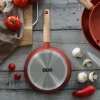 Poêle Ector induction aluminium revêtu manche en bois 20 cm rouge Ogo
