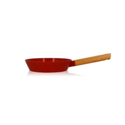 Poêle Ector induction aluminium revêtu manche en bois 20 cm rouge Ogo