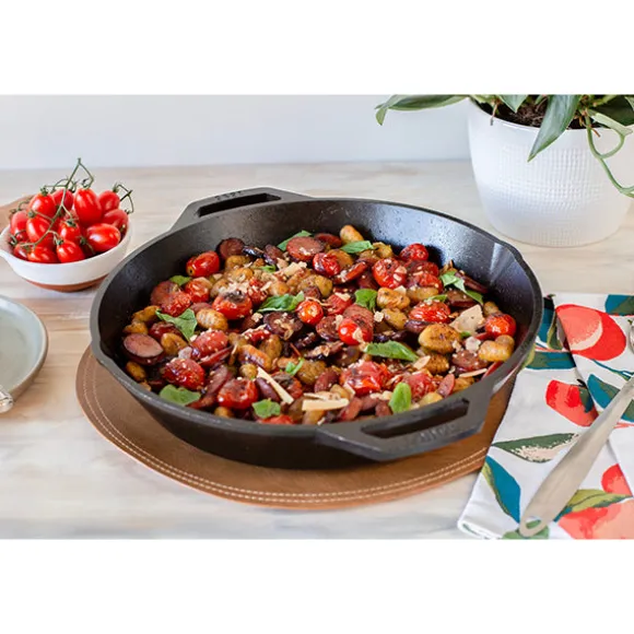Poêle grill ronde en fonte naturelle 26 cm Lodge