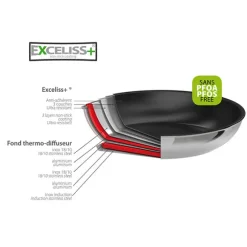 Poêle inox antiadhérente Casteline sans manche 20 cm Cristel