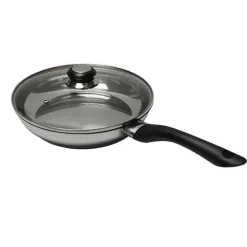 Poêle inox avec couvercle en verre 28 cm Baumalu