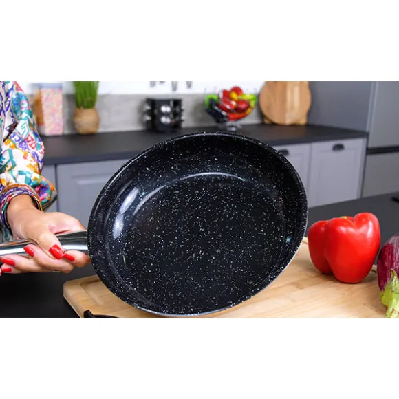 Poêle inox avec revêtement céramique 28 cm Kitchenpro