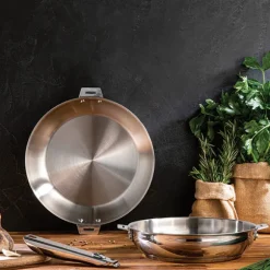 Poêle tout inox Clips’Inox sans manche 28 cm Mathon