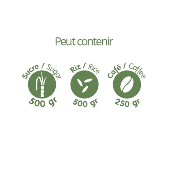 Pot en verre carré couvercle bambou 800ml Pebbly