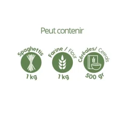 Pot en verre carré couvercle bambou 2,2L Pebbly
